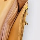 Bebe Quilted Faux Leather Crossbody Wallet Purse With Gold Chain Strap Pink