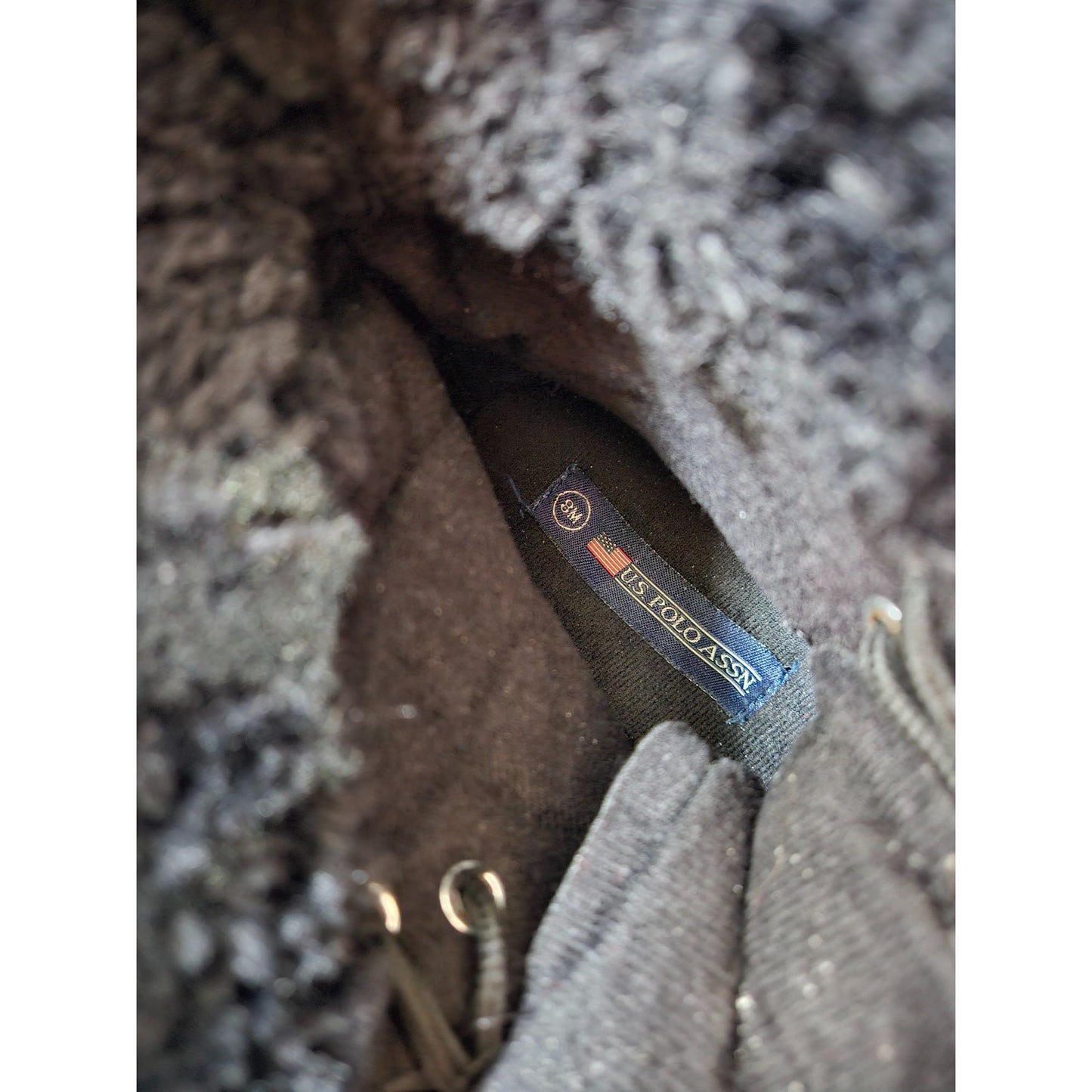 U.S. Polo Assn. Womens Black Fur-Lined Winter Boots Size 8 Medium With Quilted Upper & Durable Rubber Sole