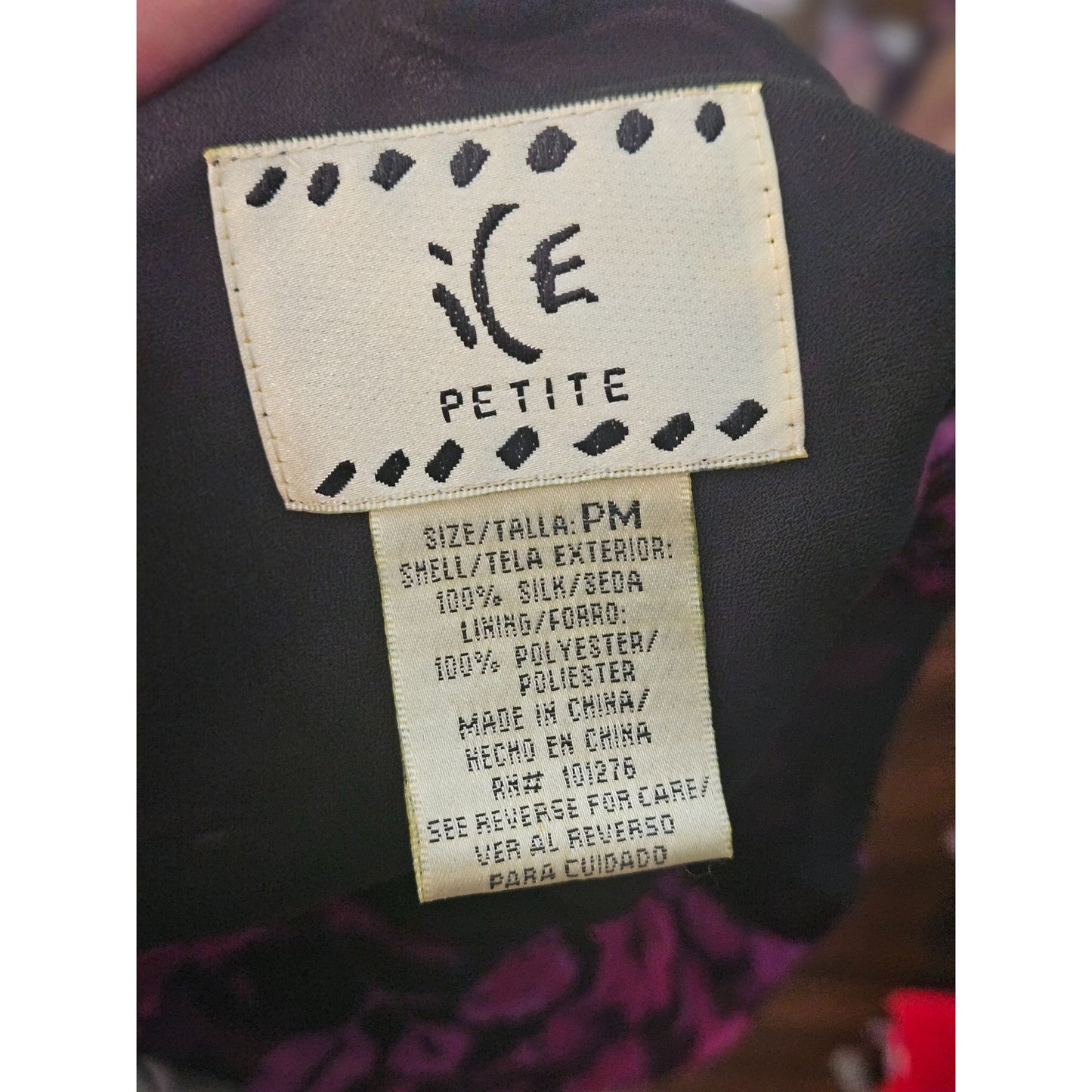 Vintage Sleeveless Floral Beaded shoulder Top Blouse With Cowl Neck In Pink & Black