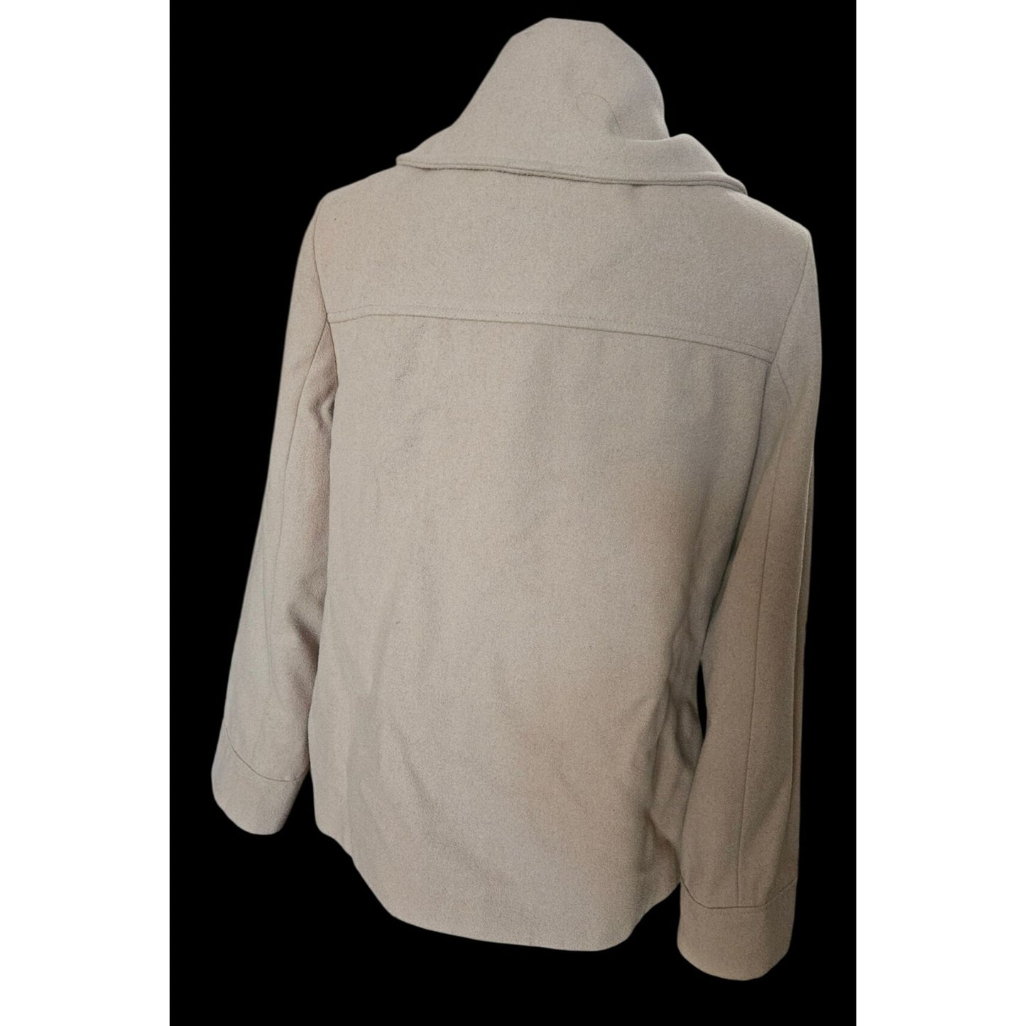 Merona Womens Double-Breasted Camel Peacoat Size L Wool Blend