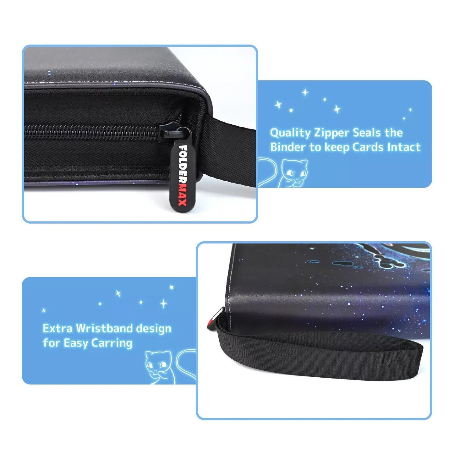 Card Binder Holder Album Game PU Trading Card Case with 50 Pages 400