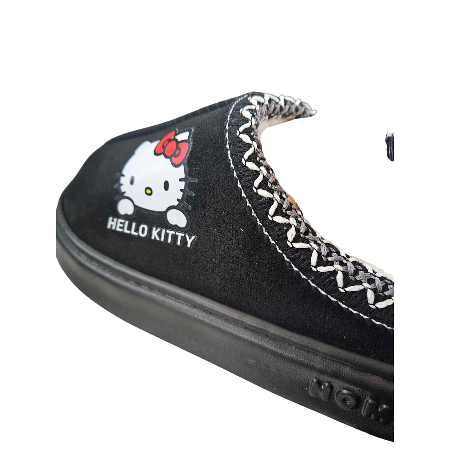 Hello Kitty Black Cozy Indoor Slippers With Fleece Lining For Women Size 40-41
