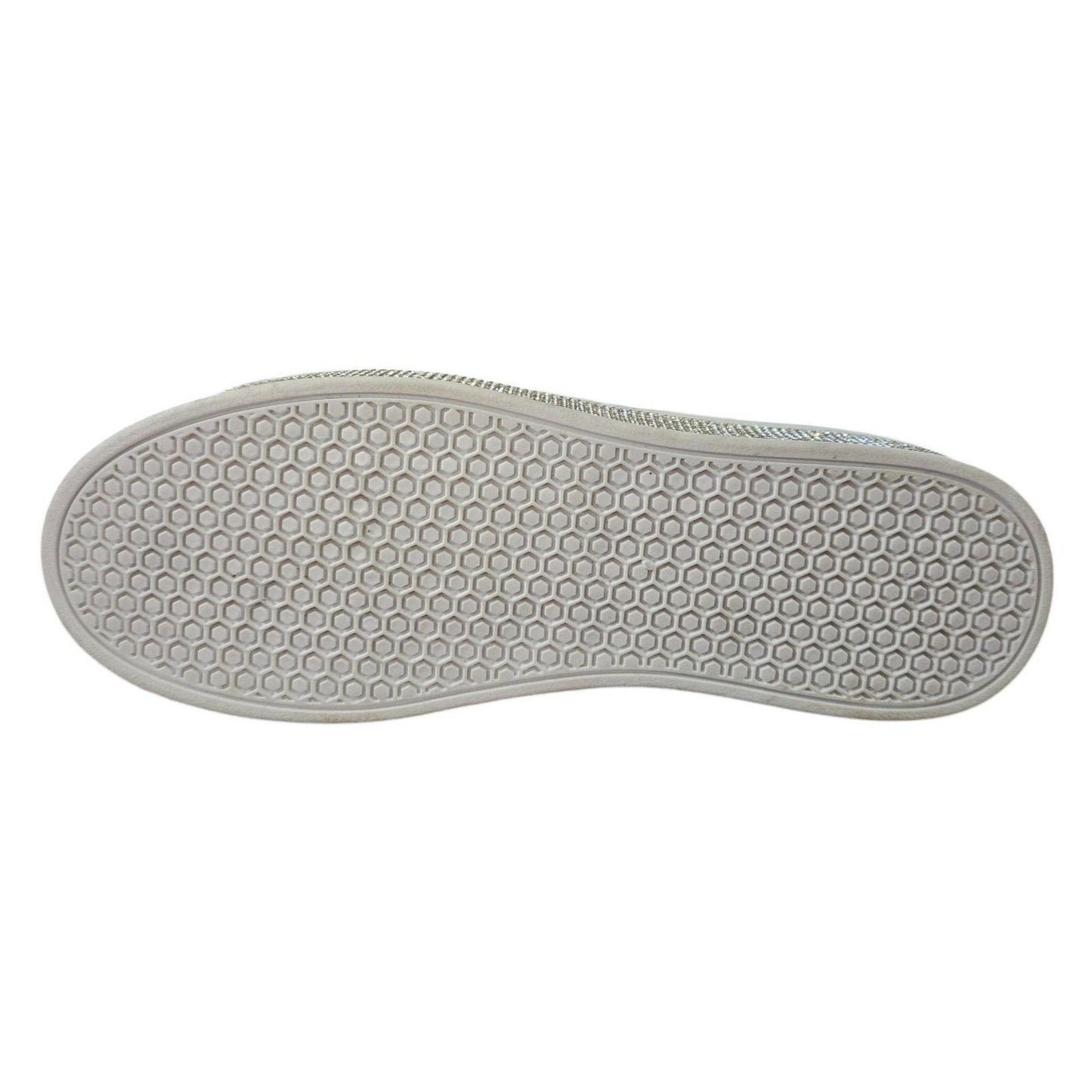 Gold Sequin Embellished Lace-Up Sneakers With Rhinestone Platform Sole By Uubaris 7.5