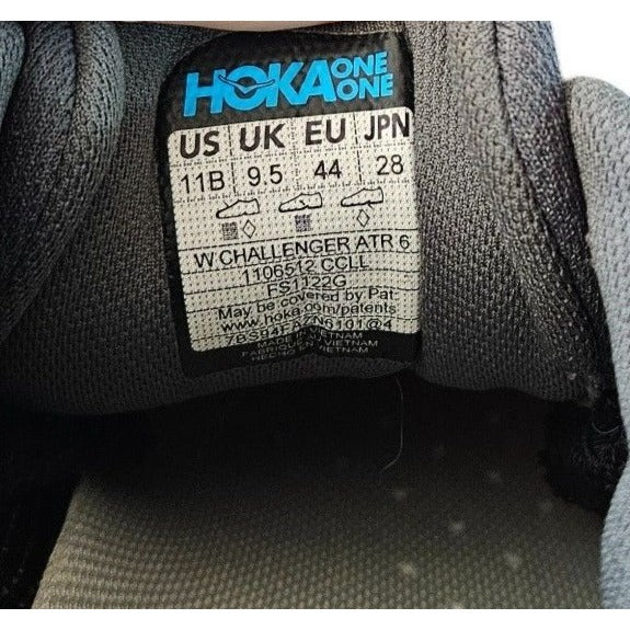 Hoka One One Challenger ATR 6 Trail Running Shoes Mens 11B Gray/Orange Mesh Lightweight Durable Cushion Outdoor