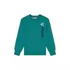 Reebok Boys Teal Crewneck Sweatshirt With Logo & Sleeve Pocket Size M Polyester Blend