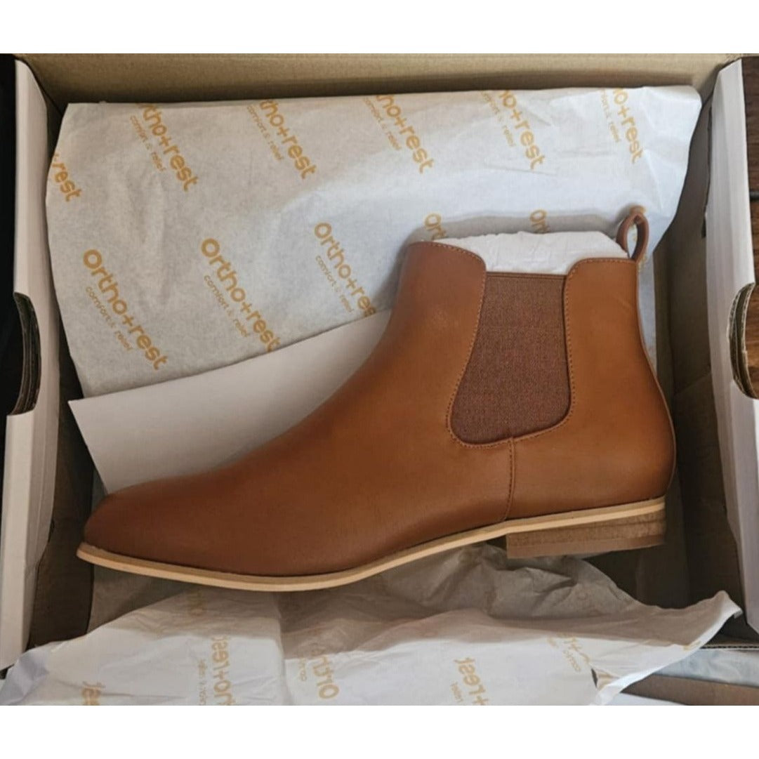 Ortho+Rest Comfort & Relief Leather Chelsea Boots Size 8