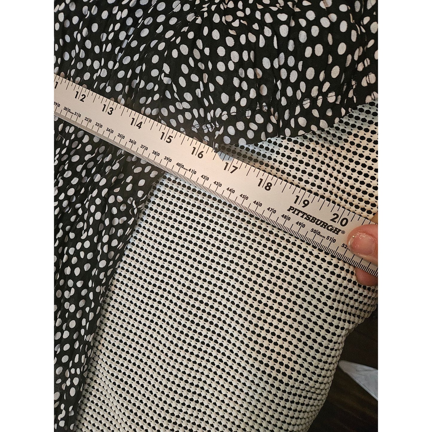 Allison Taylor Black & White Polka Dot Short Sleeve Womens Blouse XL