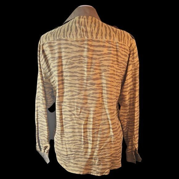Vintage Diane Gilman size small Silk Brown Blouse