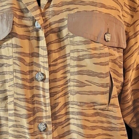 Vintage Diane Gilman size small Silk Brown Blouse