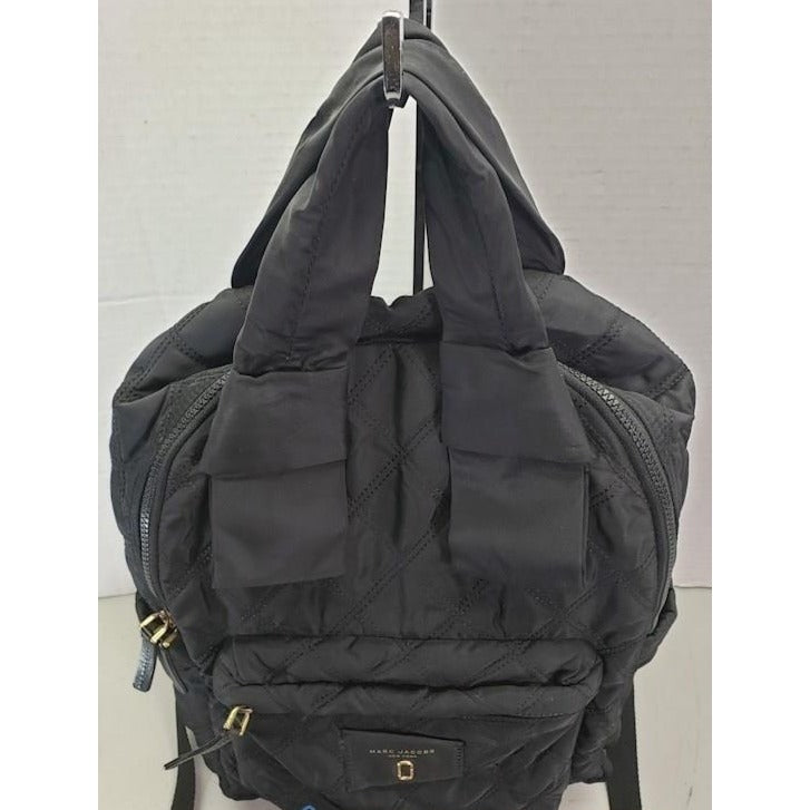 Marc Jacobs Quilted Nylon Backpack With Top Handles & Adjustable Straps Certified Authentic