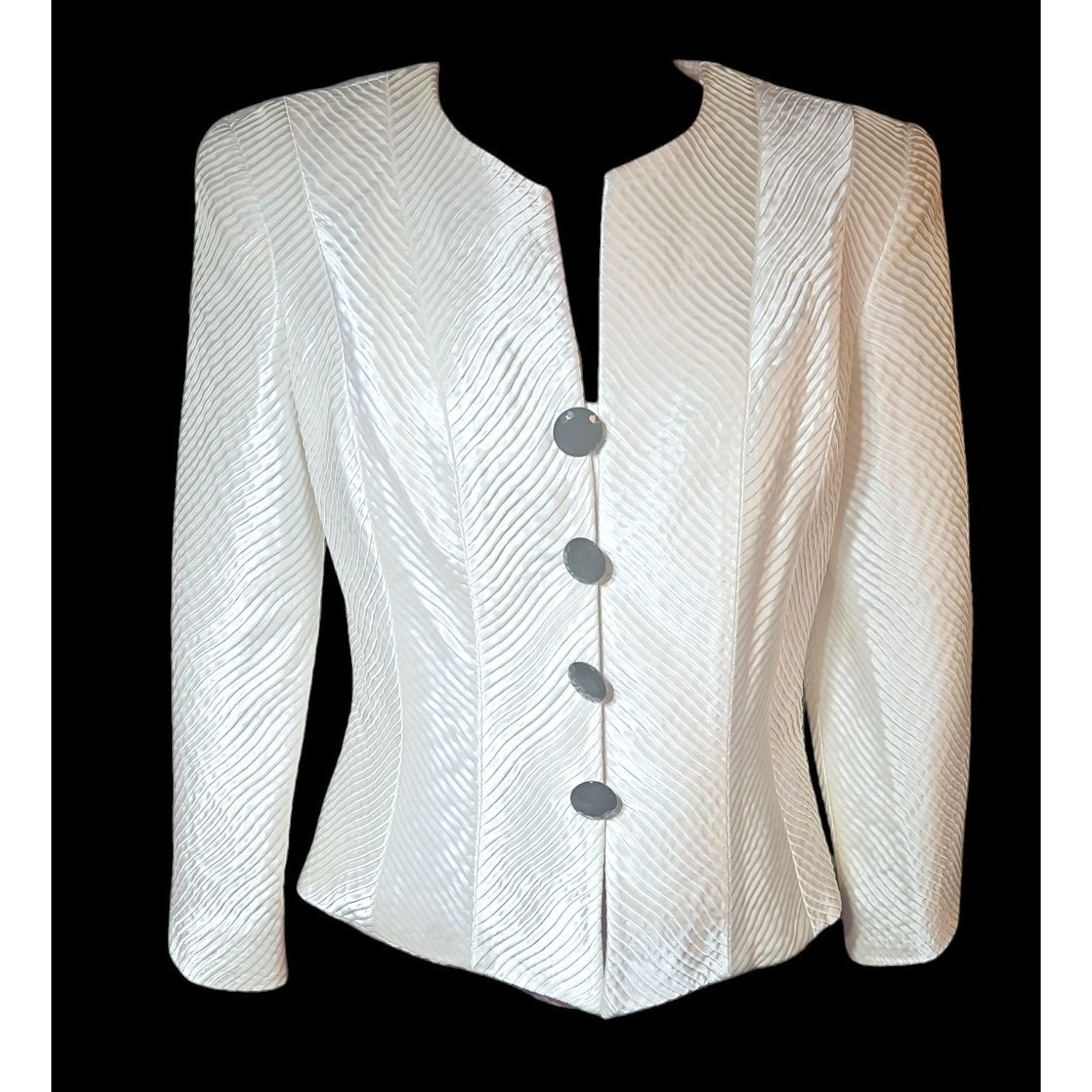 Karen Lawrence By Matthew White Textured Blazer Womens Size 10