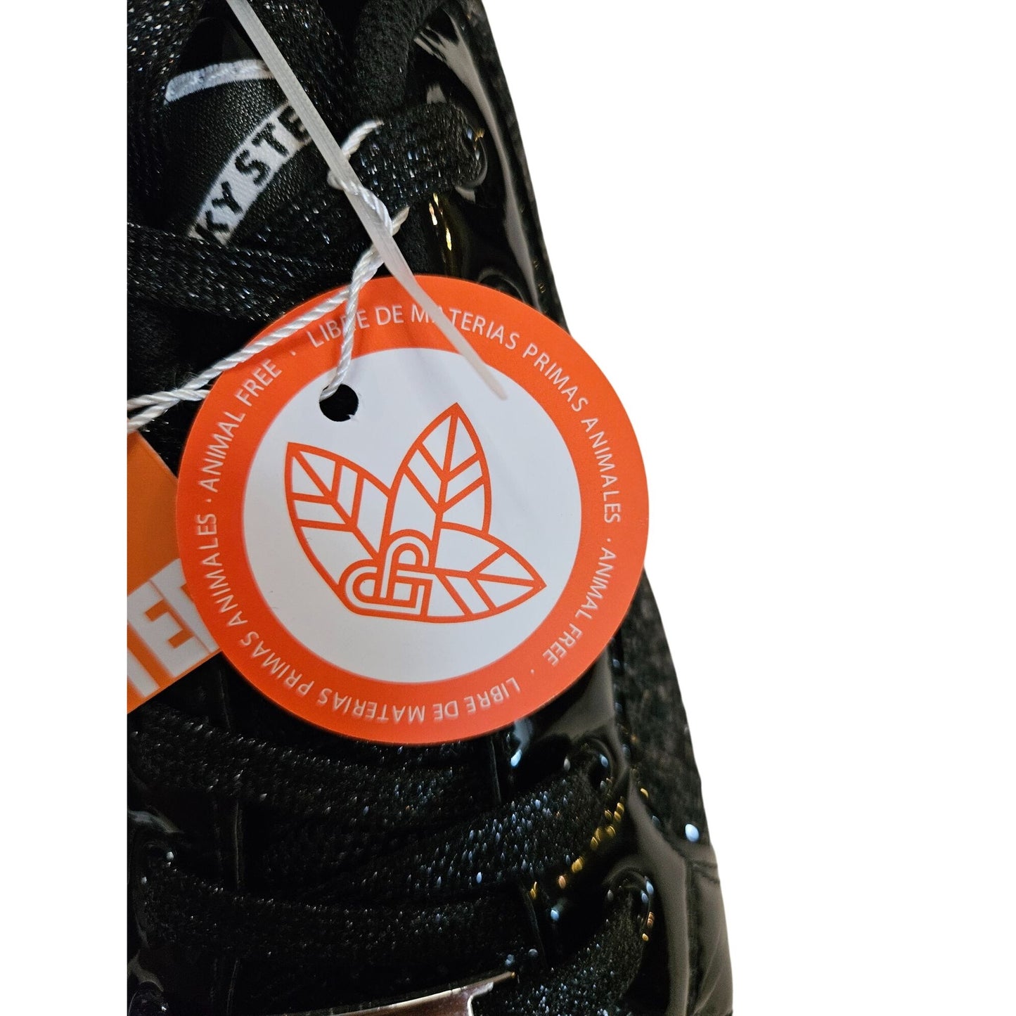 Lucky Step Womens Black Glitter Low-Top Sneakers With Lace-Up Closure & Non-Slip Sole