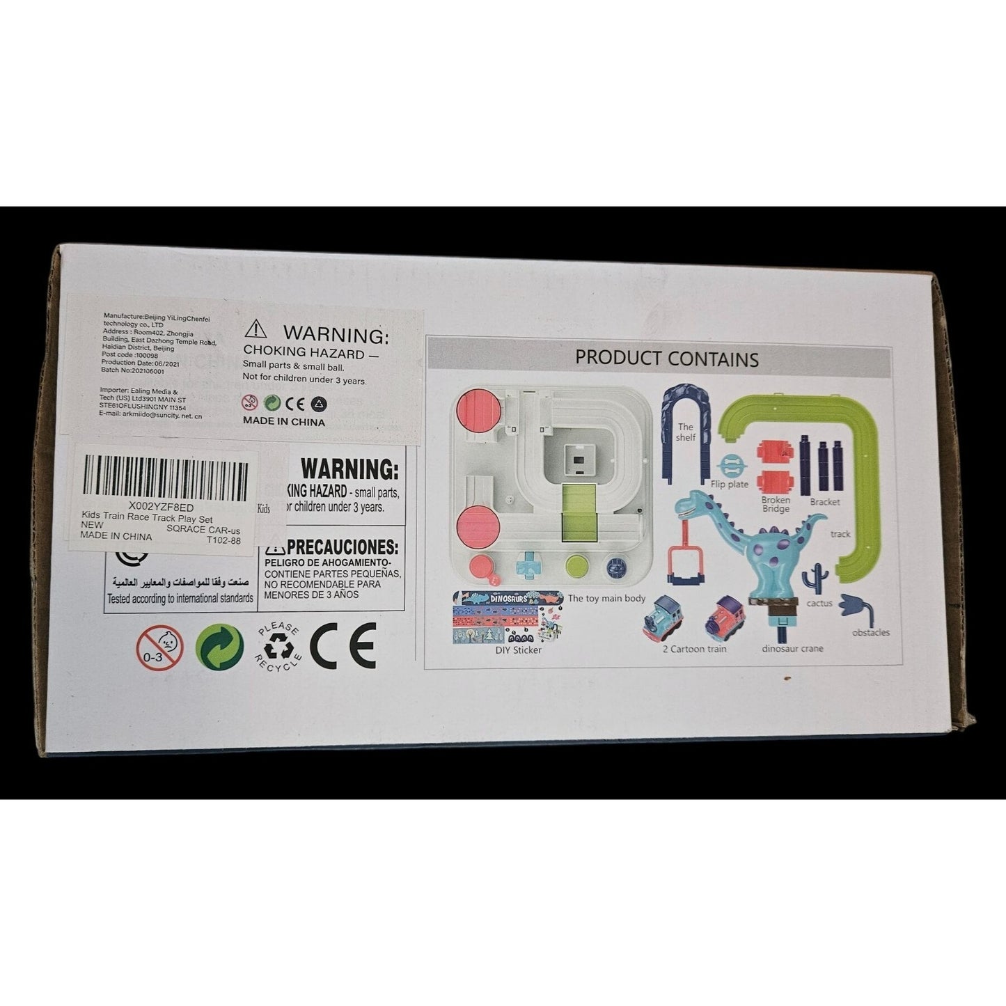 Cars Track Toy for 3 Year Old Boys, Dinosaur Adventure Car Racing Track Toy Playsets for 3, 4, 5, 6 Year Old Boys, Girls, Interactive Games,