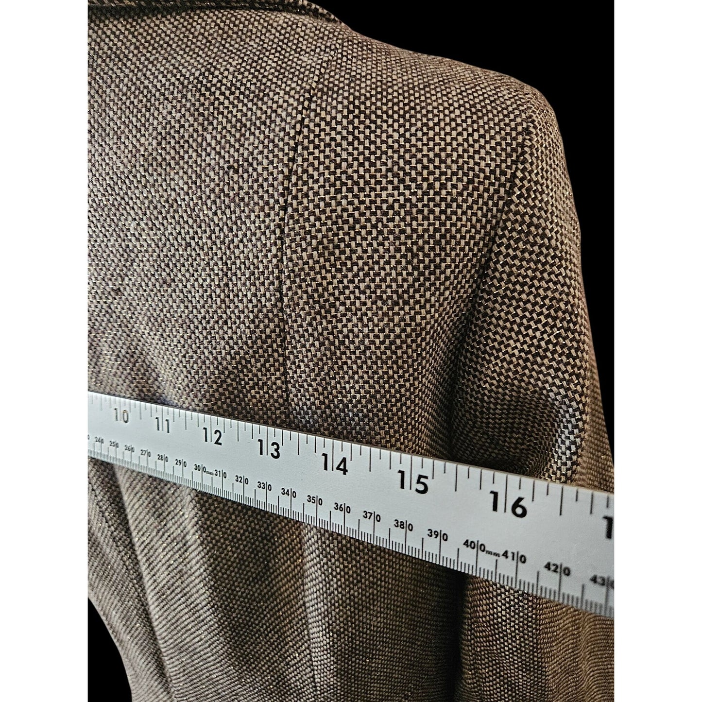 Vintage Brown wool Tweed women's Jacket With Button Accents & Pockets