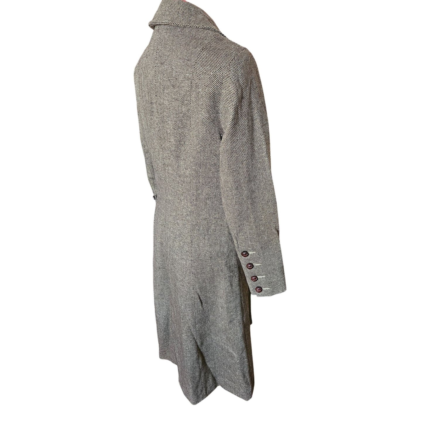 Vintage Brown wool Tweed women's Jacket With Button Accents & Pockets