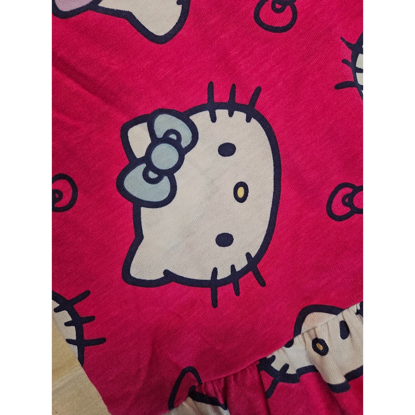 Hello Kitty Girls Pink Long-Sleeve Dress With Ruffled Skirt Size 3T Made By Sanrio