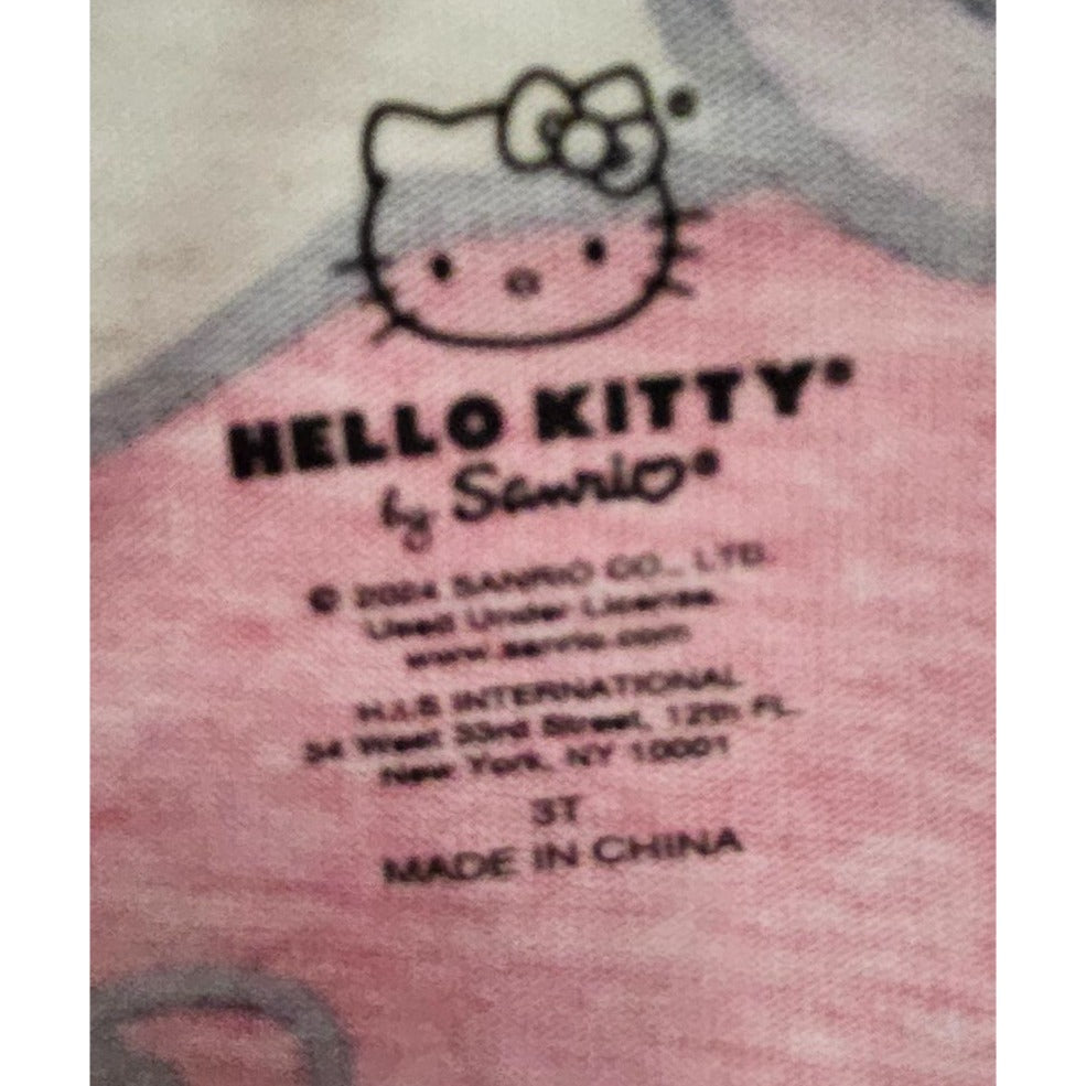 Hello Kitty Girls Pink Long-Sleeve Dress With Ruffled Skirt Size 3T Made By Sanrio