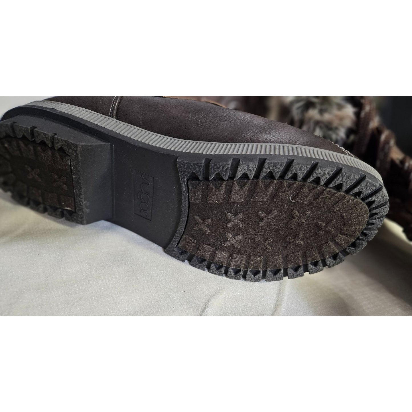 Brown Faux Leather & Fur-Lined Winter Snow Boots By Sugar Lace-Up Durable Outsole Womens Size 9 Stylish & Warm Outdoor Footwear