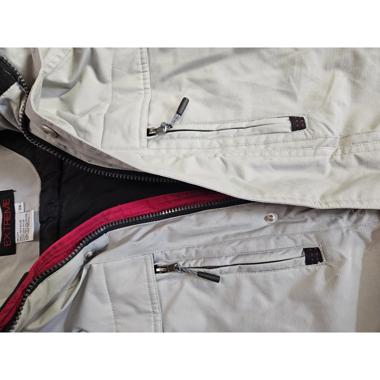 Ski Extreme 2X Nylon & Polyester Insulated Winter Jacket Gray & Red