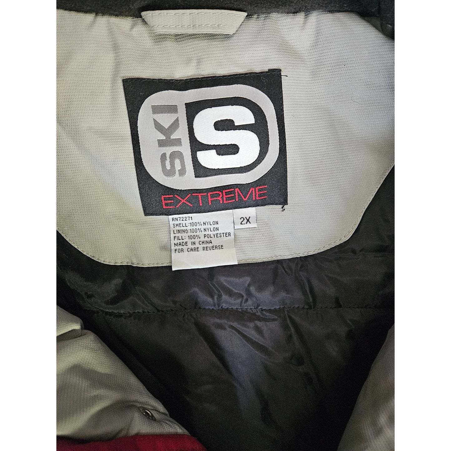 Ski Extreme 2X Nylon & Polyester Insulated Winter Jacket Gray & Red