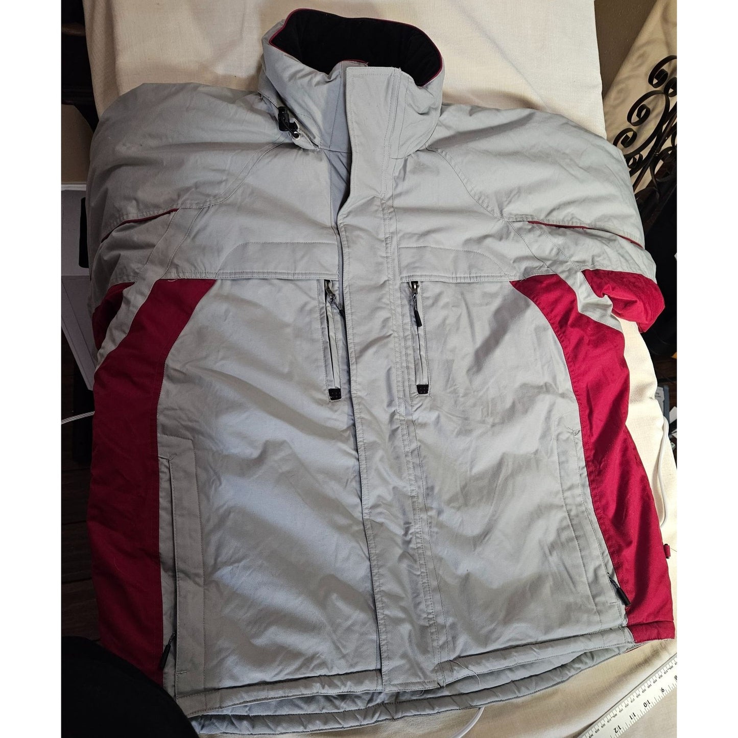 Ski Extreme 2X Nylon & Polyester Insulated Winter Jacket Gray & Red