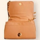 Bebe Quilted Faux Leather Crossbody Wallet Purse With Gold Chain Strap Pink