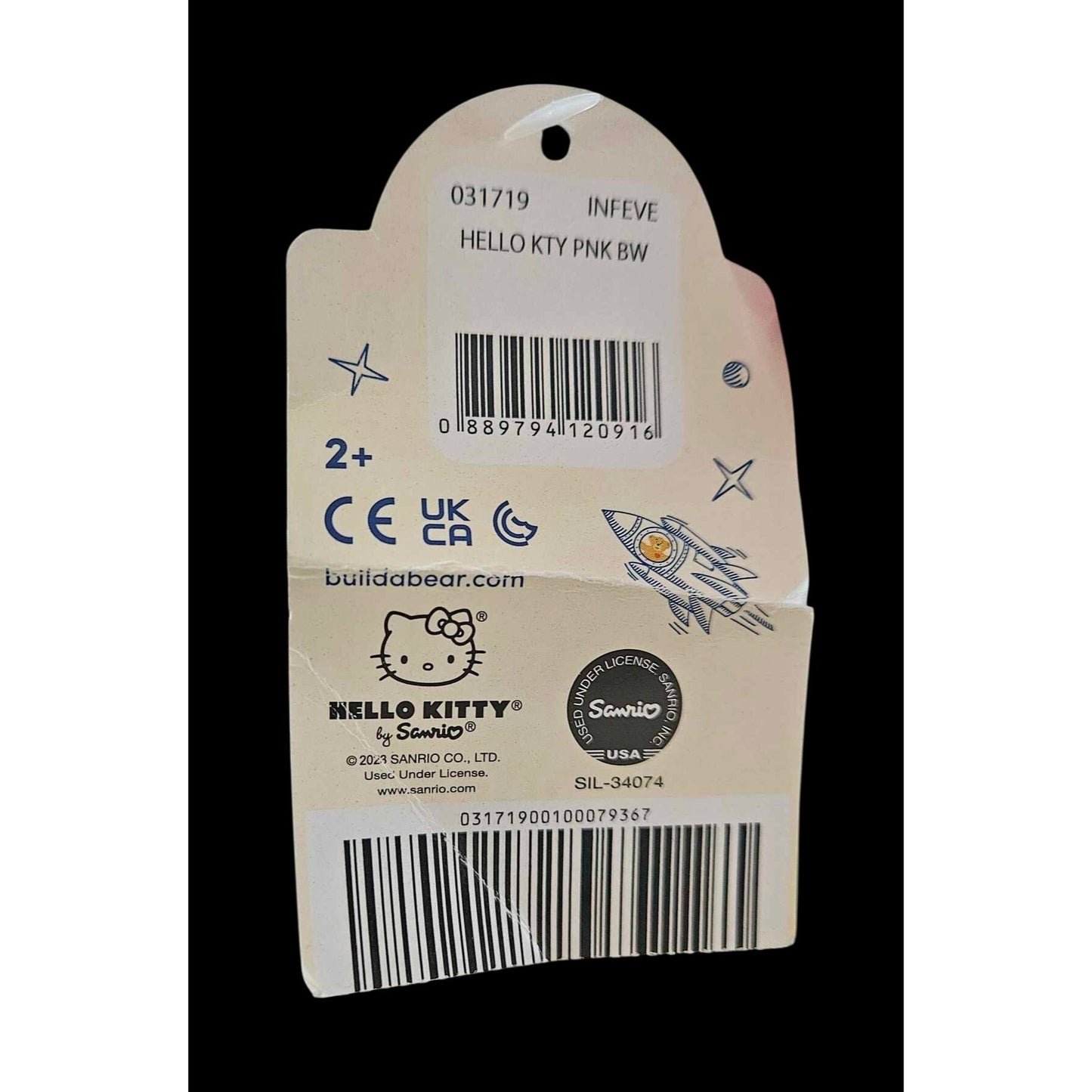 NEW* Build-A-Bear Workshop Hello Kitty White & Pink 22" Plush Toy With Pink Bow