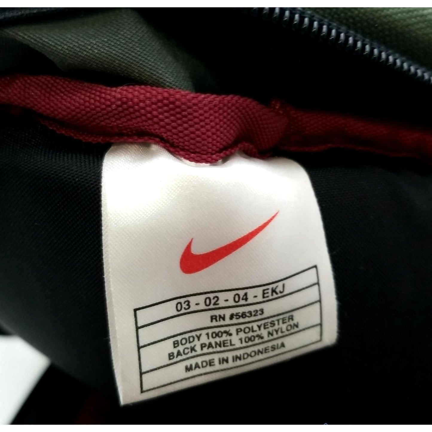 Nike Green & Beige Backpack With Black Accents Durable Polyester & Nylon Adjustable Straps Zippered Compartments Outdoor/Everyday Use.