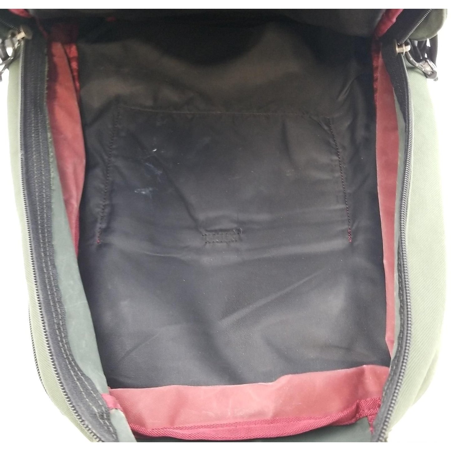 Nike Green & Beige Backpack With Black Accents Durable Polyester & Nylon Adjustable Straps Zippered Compartments Outdoor/Everyday Use.