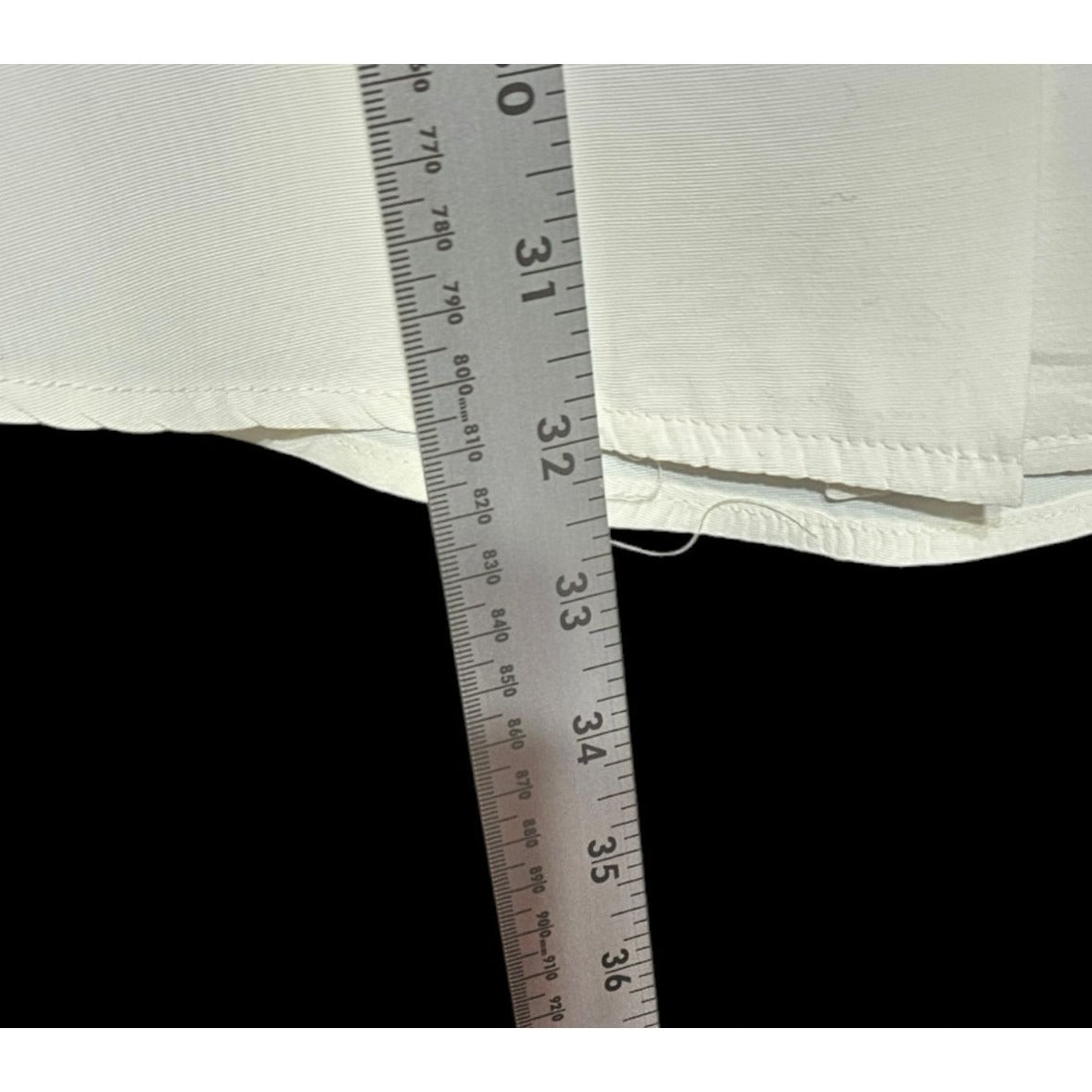 Vintage T & F White Button-Down Shirt With Ornate Gold Embroidery & Tassel Accent