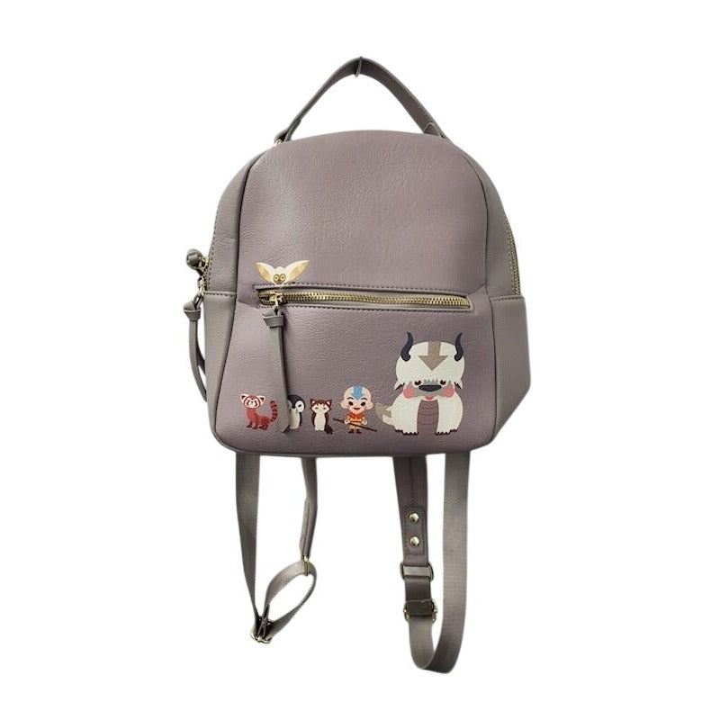 Nickelodeon Avatar The Last Airbender Mini Backpack With Adjustable Straps & Printed Characters On Vegan Leather