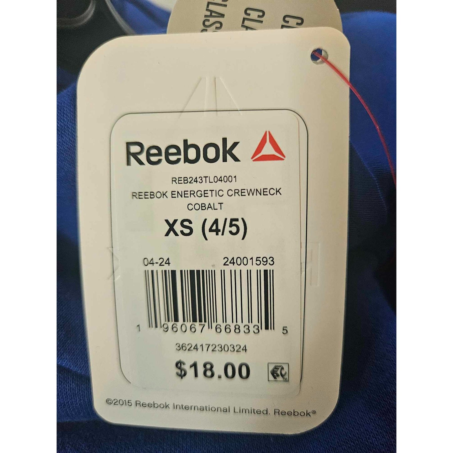Reebok Energetic Crewneck Sweatshirt XS (4/5) Cobalt Blue