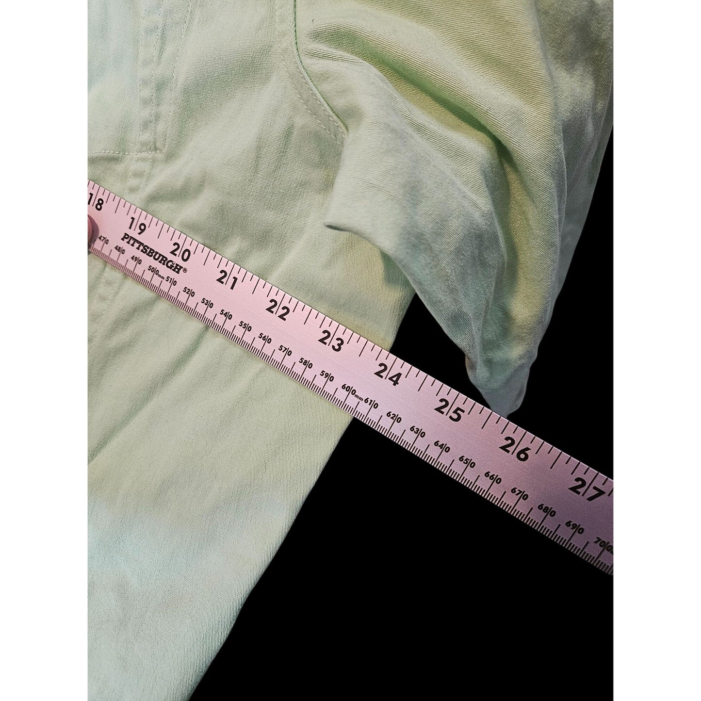 Vintage Beyond Trend Denim Jacket With Fringe Hem & Rhinestone Details Size L Mint green and pink