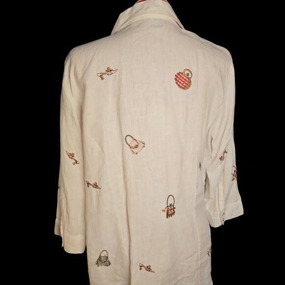 Vintage early 90's Edward Irishlinen XL with shell buttons