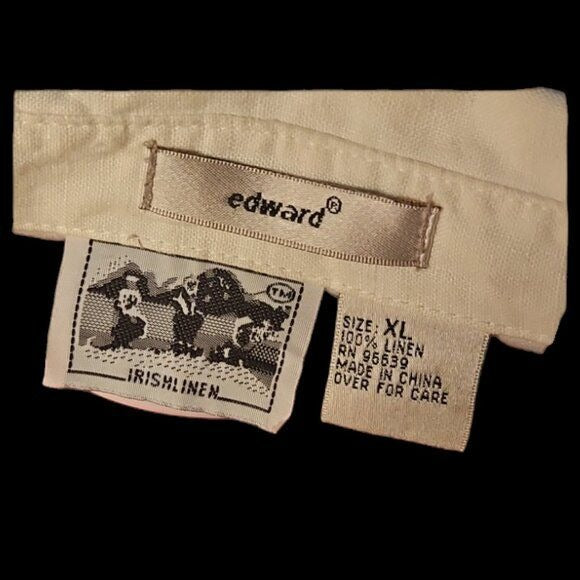 Vintage early 90's Edward Irishlinen XL with shell buttons