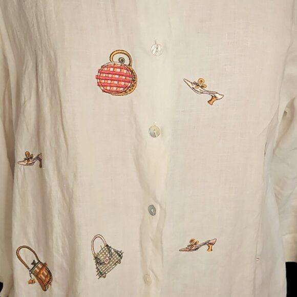 Vintage early 90's Edward Irishlinen XL with shell buttons