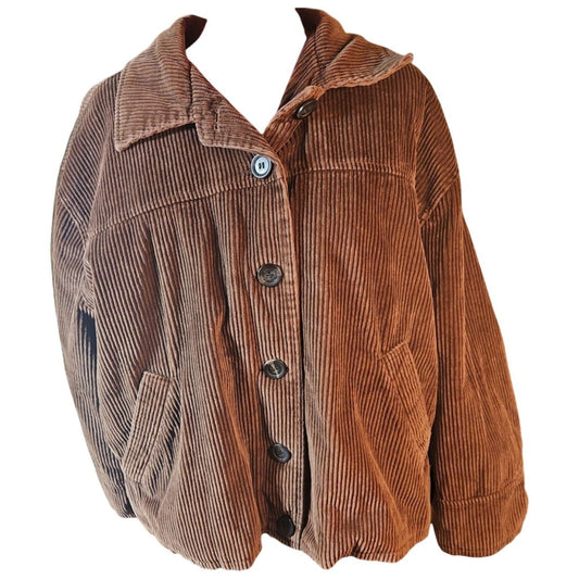 Vintage Great Northwest Outerwear XL Corduroy Jacket With Button Front & Adjustable Waist