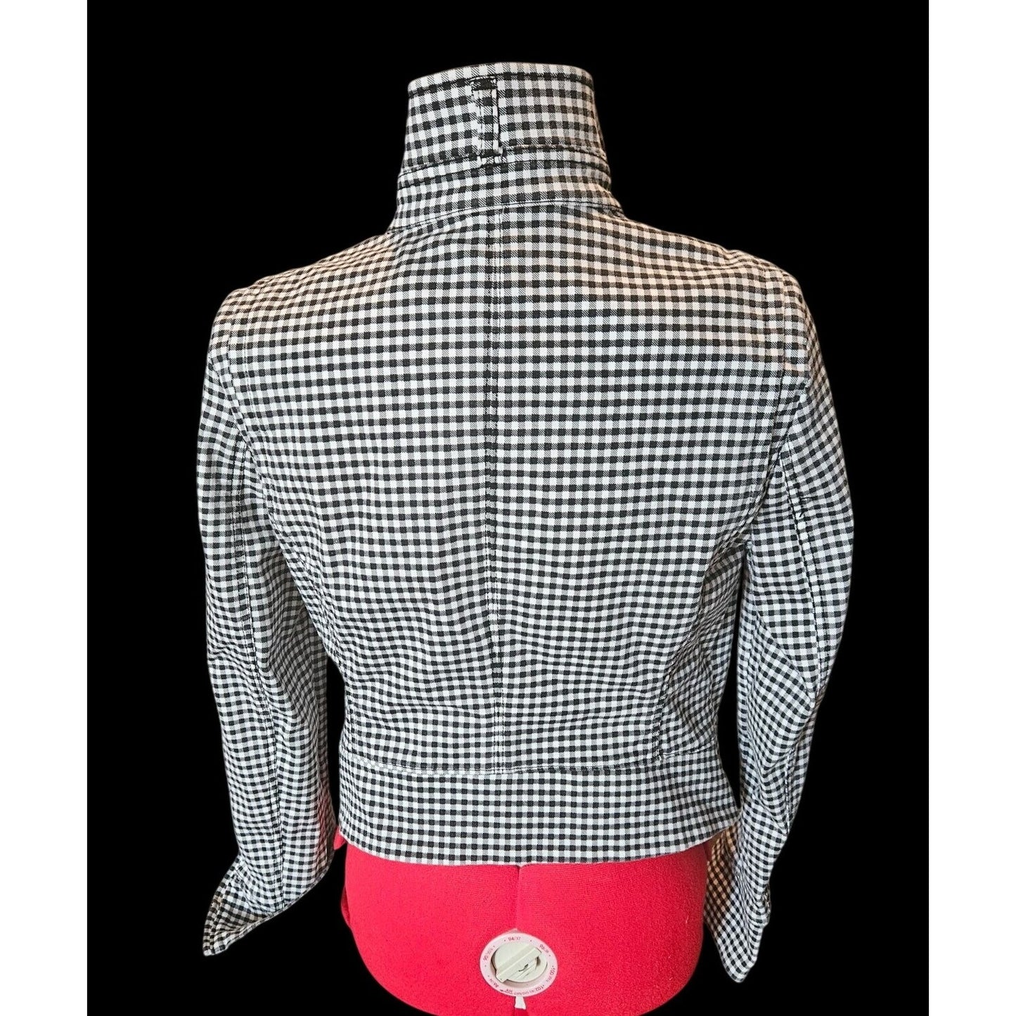 White House Black Market Womens Gingham Jacket Size 10