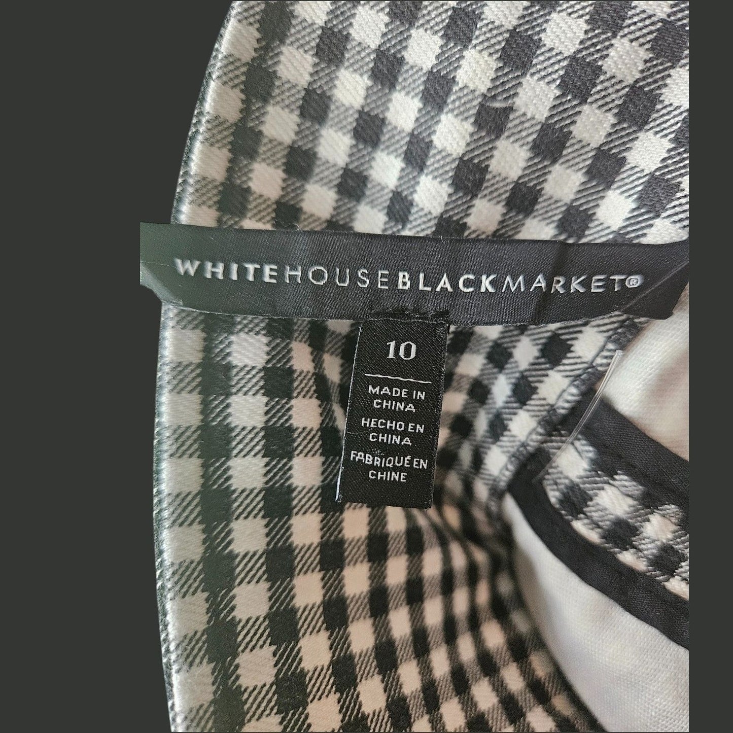 White House Black Market Womens Gingham Jacket Size 10