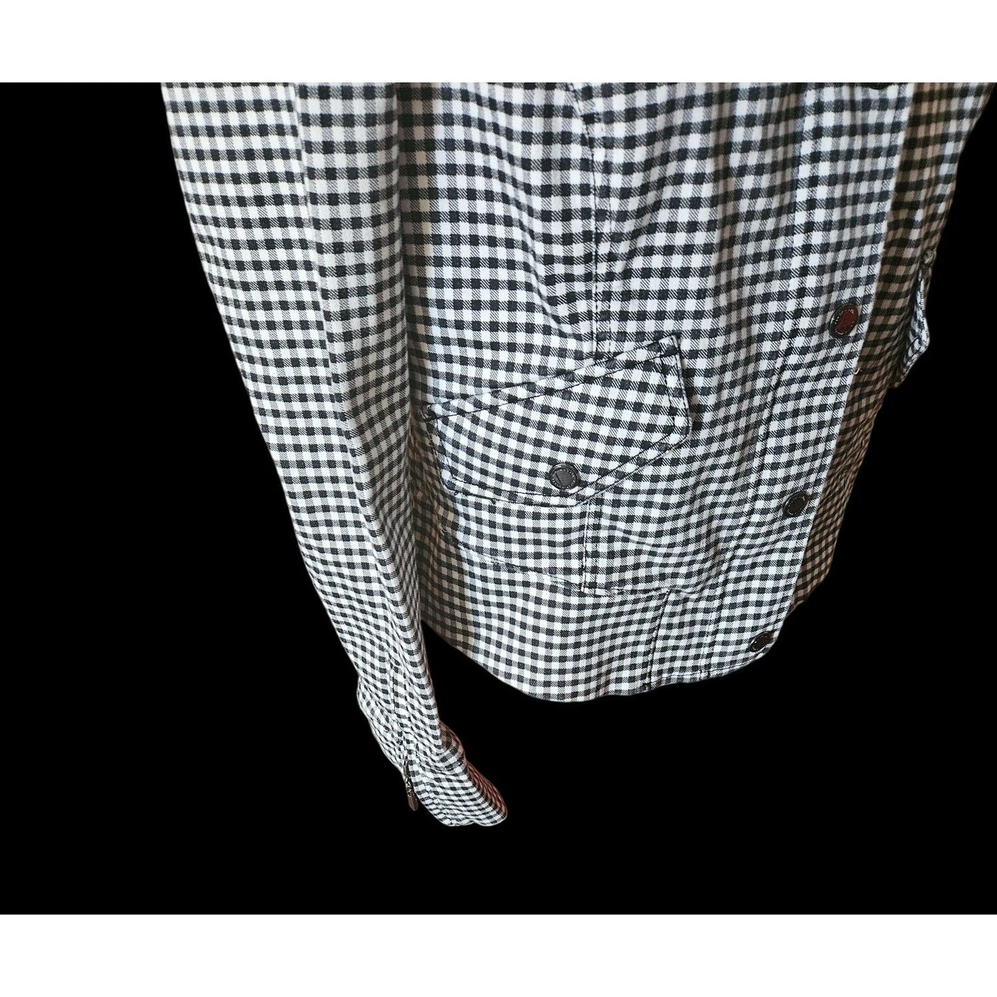 White House Black Market Womens Gingham Jacket Size 10