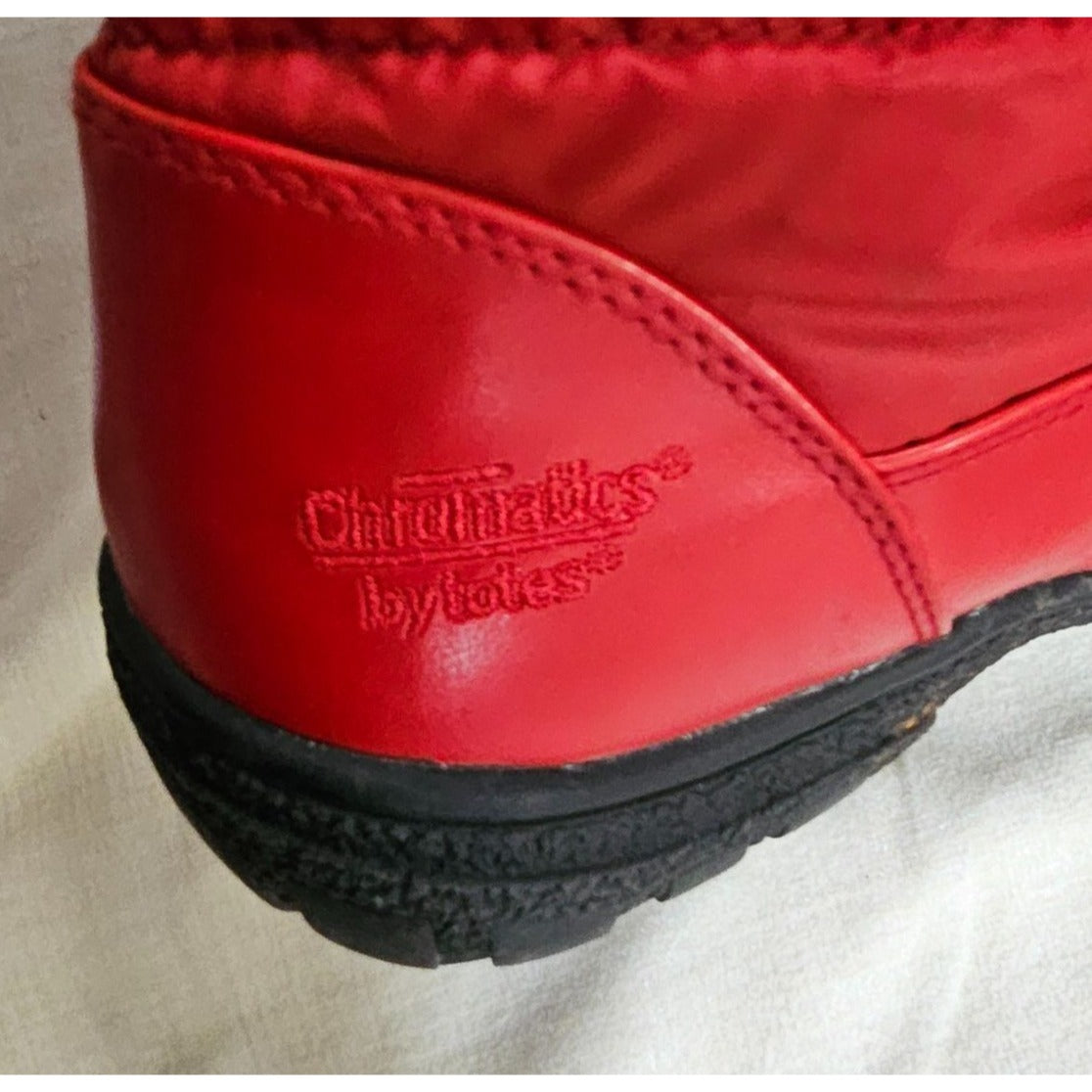 Womens Chromatics By Totes Red Faux Fur Lined Winter Boots Size 10W