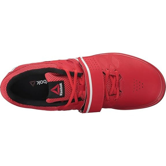 Reebok Mens Red Lifting Shoes With Velcro Strap & Lace-Up Closure Size 12.5 US Durable Sole For Performance