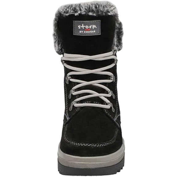 Storm By Cougar Womens Waterproof Suede Boots With Faux Fur Collar & Slip-Resistant Outsole Size 8