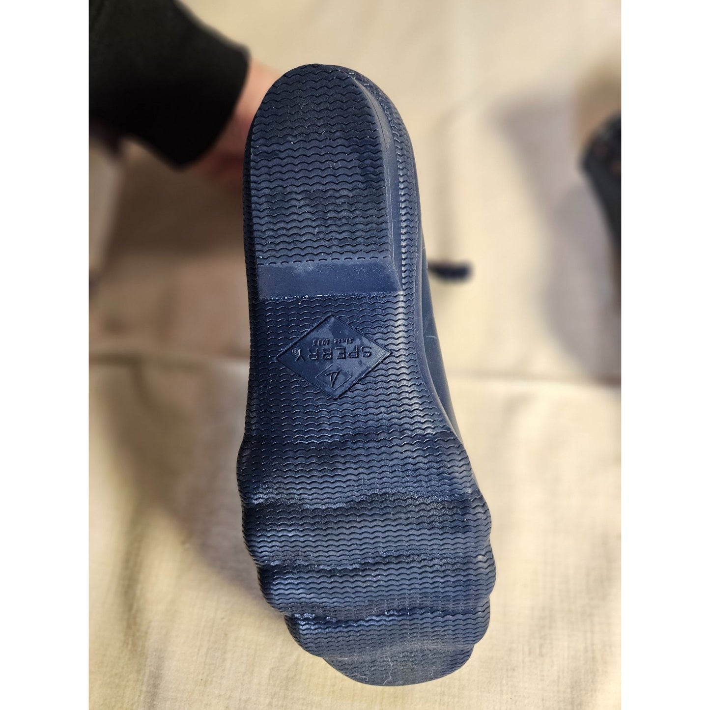 Sperry Womens Plaid Saltwater Duck Boots With Side Zipper & Rubber Sole Size 7.5