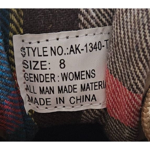 Tamarack Womens Size 8 Duck Boots With Plaid Lining & Lace-Up Closure