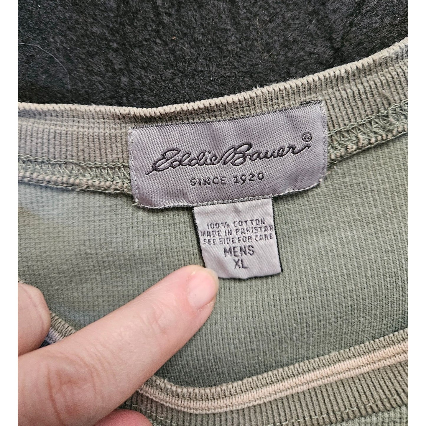 Eddie Bauer Mens XL Green Crew Neck T-Shirt 100% Cotton Casual Wear