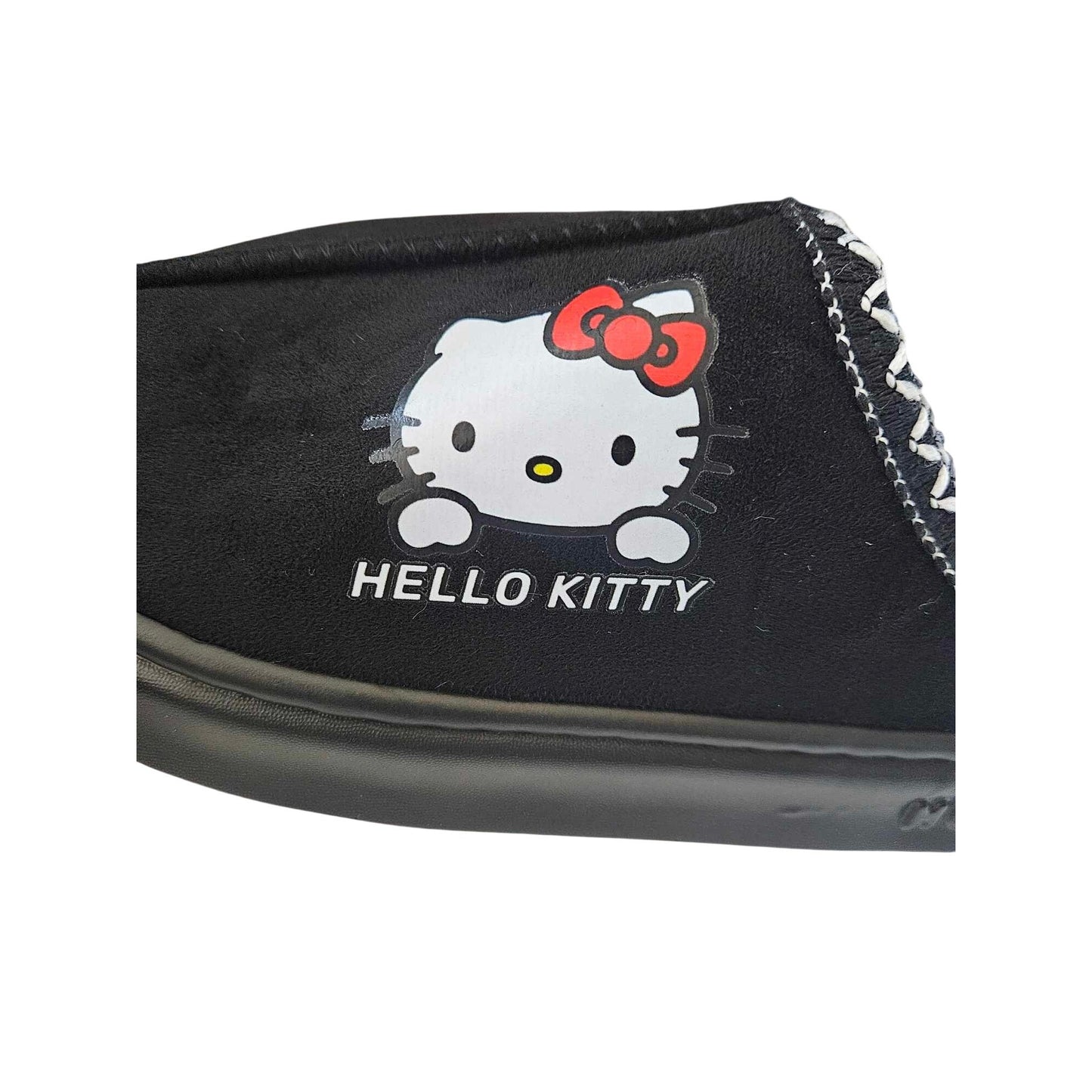 Hello Kitty Black Cozy Indoor Slippers With Fleece Lining For Women Size 40-41