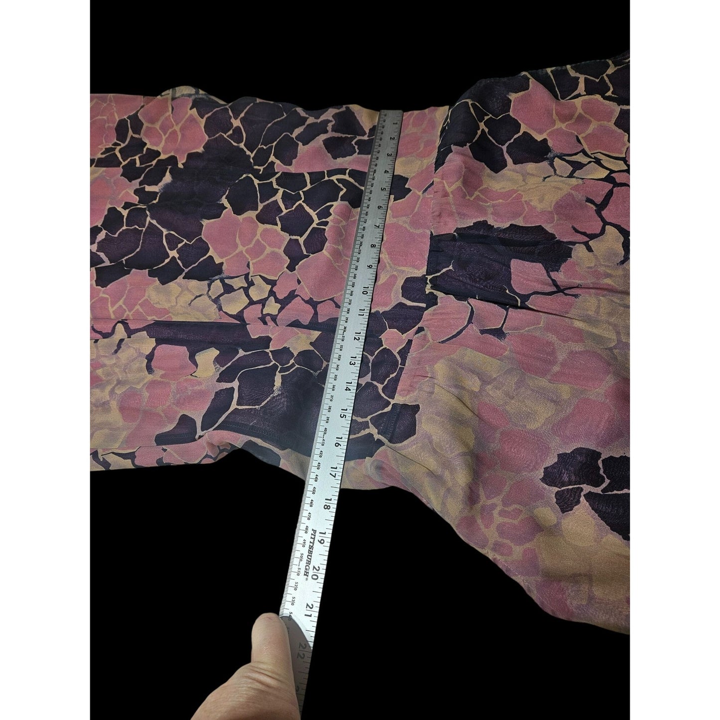 Vintage Floral Midi Dress With Abstract Pattern & V-Neckline