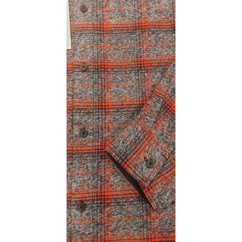 Calvin Klein Men's Red & Gray Plaid Button-Up Shirt, Long Sleeve, Casual Style. New with Tags.