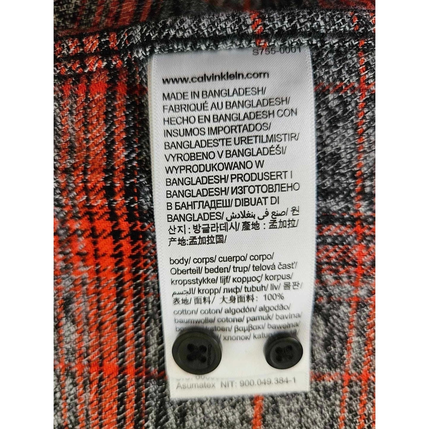 Calvin Klein Men's Red & Gray Plaid Button-Up Shirt, Long Sleeve, Casual Style. New with Tags.